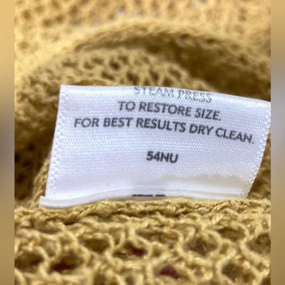 Eileen Fisher Gold Knit 100% Linen Layering Top Sweater S-M - Picture 6 of 10